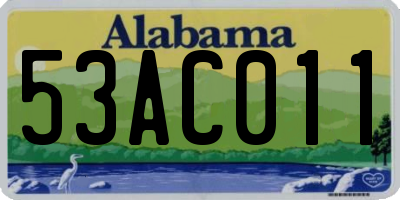 AL license plate 53AC011