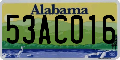 AL license plate 53AC016