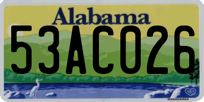 AL license plate 53AC026