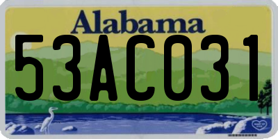 AL license plate 53AC031