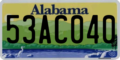 AL license plate 53AC040