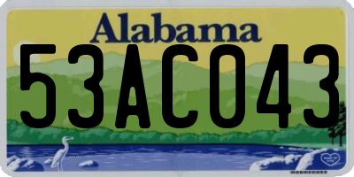AL license plate 53AC043