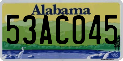 AL license plate 53AC045
