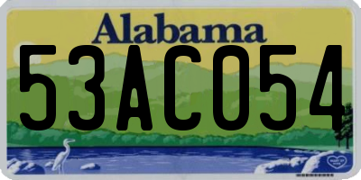 AL license plate 53AC054