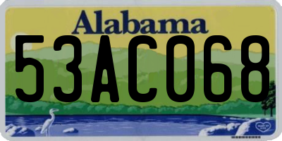 AL license plate 53AC068