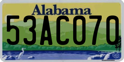 AL license plate 53AC070