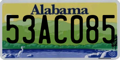 AL license plate 53AC085