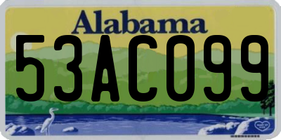 AL license plate 53AC099