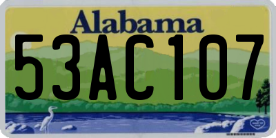 AL license plate 53AC107