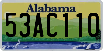AL license plate 53AC110