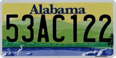 AL license plate 53AC122