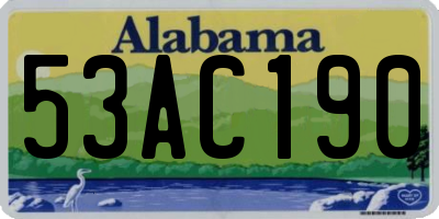 AL license plate 53AC190