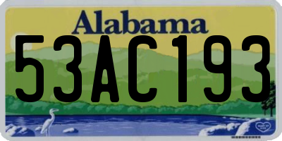 AL license plate 53AC193