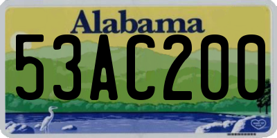 AL license plate 53AC200