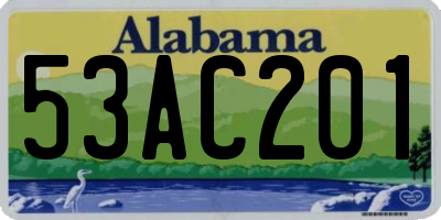 AL license plate 53AC201