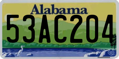 AL license plate 53AC204
