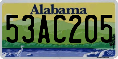 AL license plate 53AC205