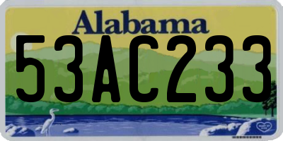 AL license plate 53AC233