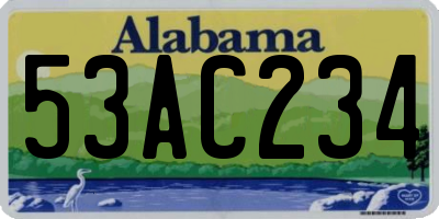 AL license plate 53AC234