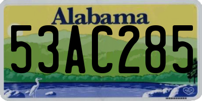AL license plate 53AC285