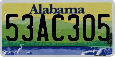AL license plate 53AC305
