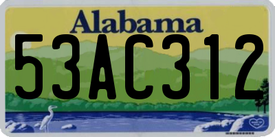 AL license plate 53AC312