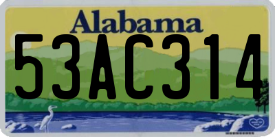 AL license plate 53AC314