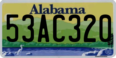 AL license plate 53AC320