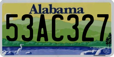 AL license plate 53AC327