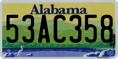 AL license plate 53AC358