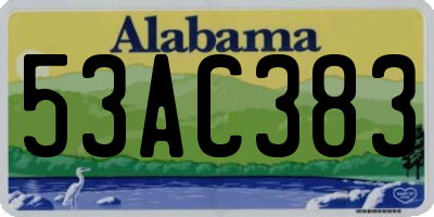 AL license plate 53AC383