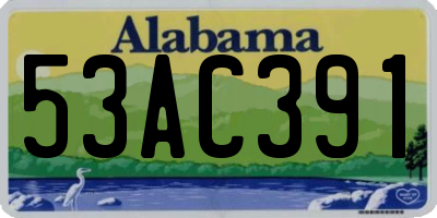 AL license plate 53AC391