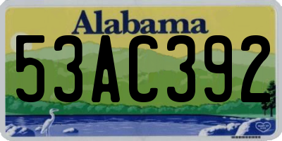 AL license plate 53AC392
