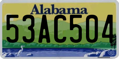 AL license plate 53AC504
