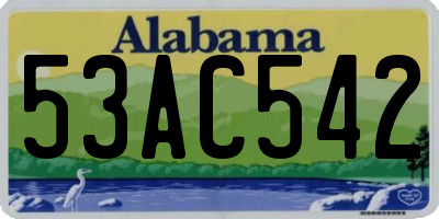 AL license plate 53AC542
