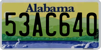 AL license plate 53AC640
