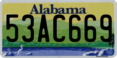 AL license plate 53AC669