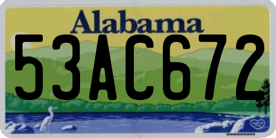 AL license plate 53AC672