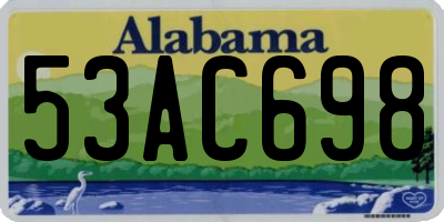 AL license plate 53AC698