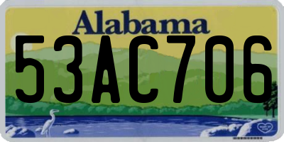 AL license plate 53AC706