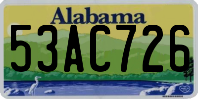 AL license plate 53AC726