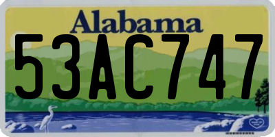 AL license plate 53AC747