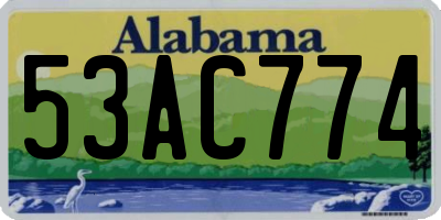 AL license plate 53AC774