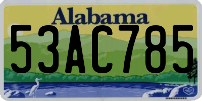 AL license plate 53AC785