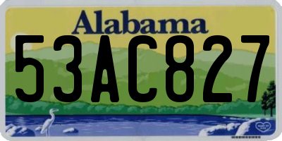 AL license plate 53AC827