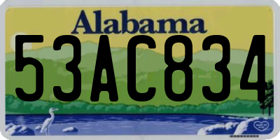 AL license plate 53AC834