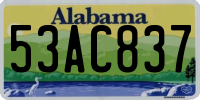 AL license plate 53AC837