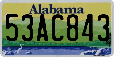 AL license plate 53AC843