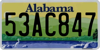 AL license plate 53AC847
