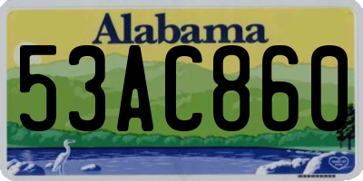 AL license plate 53AC860